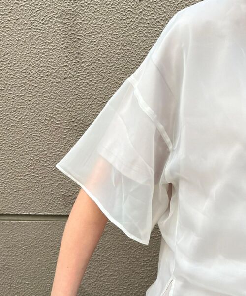 AULA AILA（アウラアイラ）の「AULA AILA（アウラ アイラ）別注ドロストリングレイヤードTシャツ（Tシャツ/カットソー・レディース・ホワイト/ブラック・FREE）」の12枚目の写真