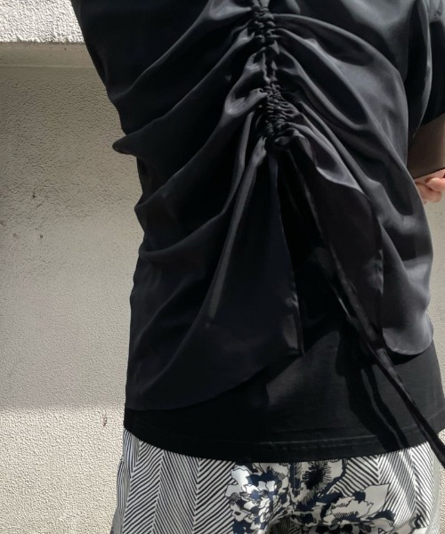 AULA AILA（アウラアイラ）の「AULA AILA（アウラ アイラ）別注ドロストリングレイヤードTシャツ（Tシャツ/カットソー・レディース・ホワイト/ブラック・FREE）」の18枚目の写真