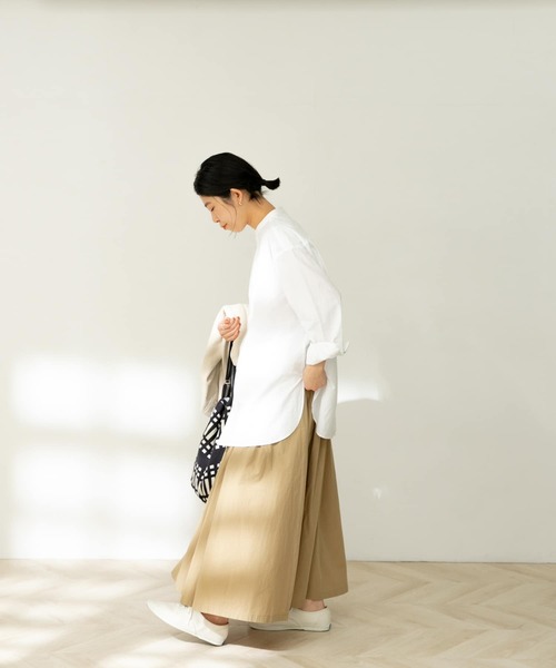 FORK&SPOON（フォークアンドスプーン）の「FORK&SPOON　ノーカラーロングシャツ（シャツ/ブラウス・レディース・オフホワイト/ストライプ・ONE）」の13枚目の写真