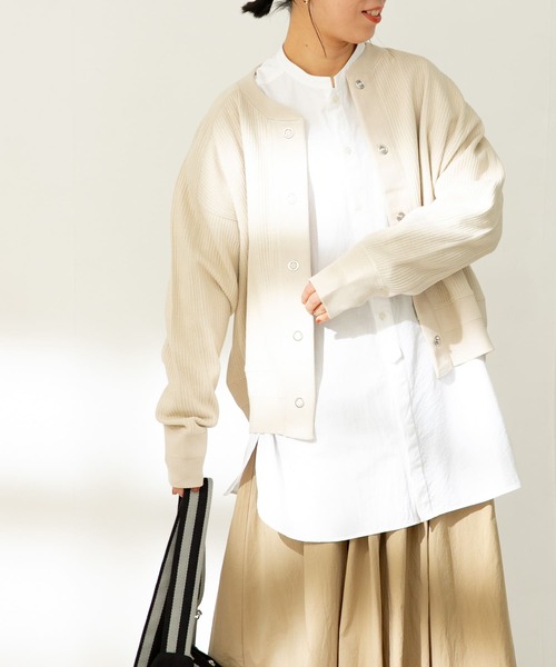 FORK&SPOON（フォークアンドスプーン）の「FORK&SPOON　ノーカラーロングシャツ（シャツ/ブラウス・レディース・オフホワイト/ストライプ・ONE）」の14枚目の写真