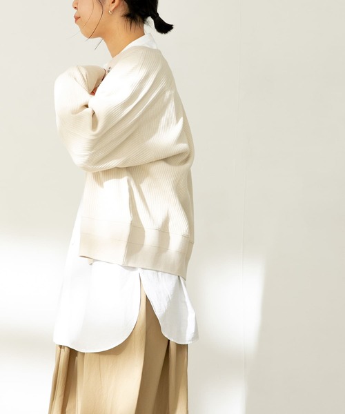 FORK&SPOON（フォークアンドスプーン）の「FORK&SPOON　ノーカラーロングシャツ（シャツ/ブラウス・レディース・オフホワイト/ストライプ・ONE）」の17枚目の写真