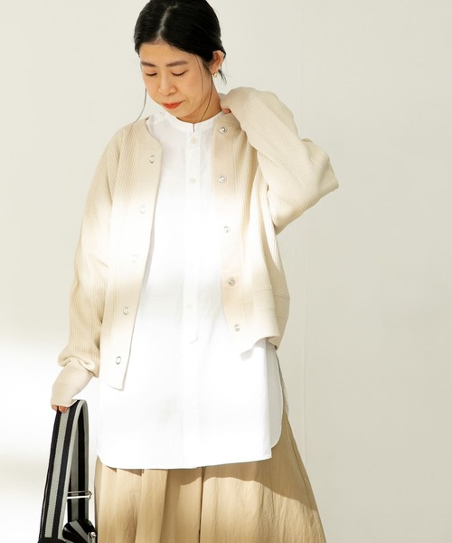 FORK&SPOON（フォークアンドスプーン）の「FORK&SPOON　ノーカラーロングシャツ（シャツ/ブラウス・レディース・オフホワイト/ストライプ・ONE）」の18枚目の写真