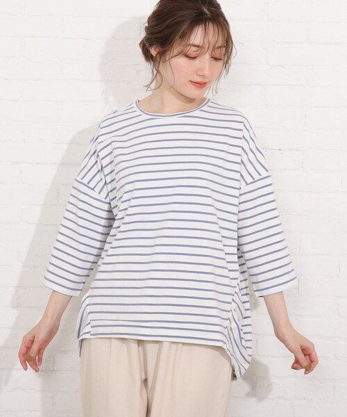 SHOO・LA・RUE(シューラルー)の「◆【SUPIMAコットン】脇タックデザインプルオーバー(Tシャツ/カットソー・レディース・ホワイト系/ブラック/サンドベージュ/ピンク系/ダークブラウン系2/ブルー系2・04/02/03)」の8枚目の写真