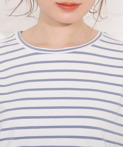 SHOO・LA・RUE(シューラルー)の「◆【SUPIMAコットン】脇タックデザインプルオーバー(Tシャツ/カットソー・レディース・ホワイト系/ブラック/サンドベージュ/ピンク系/ダークブラウン系2/ブルー系2・04/02/03)」の11枚目の写真