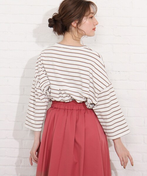 SHOO・LA・RUE(シューラルー)の「◆【SUPIMAコットン】脇タックデザインプルオーバー(Tシャツ/カットソー・レディース・ホワイト系/ブラック/サンドベージュ/ピンク系/ダークブラウン系2/ブルー系2・04/02/03)」の16枚目の写真