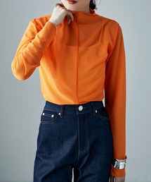 etoll. | シアーハイネック プルオーバー トップス(Tシャツ/カットソー)