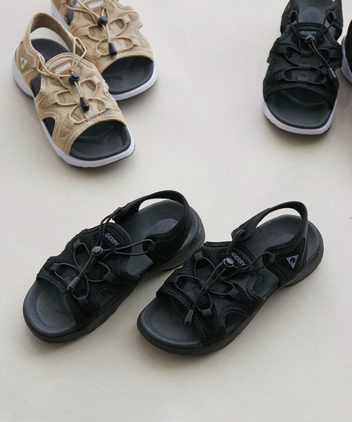 GERRY（ジェリー）の「【GERRY/ジェリー別注】アジャストスピンドルスニーカーサンダル（サンダル・レディース・ブラック/ブラック系その他2/ベージュ・22.5cm/23.5cm/24.5cm）」の2枚目の写真