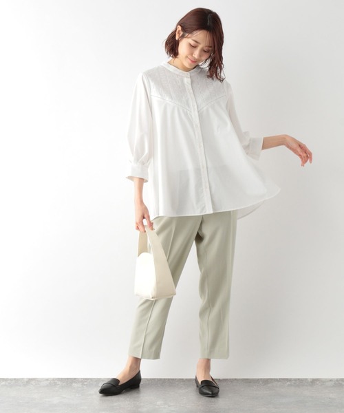 GLOBAL WORK(グローバルワーク)の「フロントレースシャツ7部袖/MATINEE LINE/267013(シャツ/ブラウス・レディース・ホワイト/ブラック・MEDIUM/LARGE)」の3枚目の写真