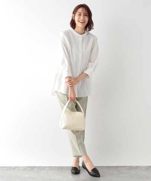 GLOBAL WORK(グローバルワーク)の「フロントレースシャツ7部袖/MATINEE LINE/267013(シャツ/ブラウス・レディース・ホワイト/ブラック・MEDIUM/LARGE)」の4枚目の写真
