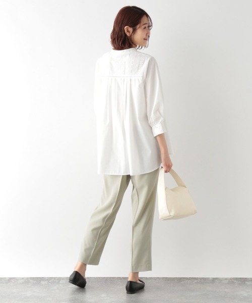 GLOBAL WORK(グローバルワーク)の「フロントレースシャツ7部袖/MATINEE LINE/267013(シャツ/ブラウス・レディース・ホワイト/ブラック・MEDIUM/LARGE)」の5枚目の写真