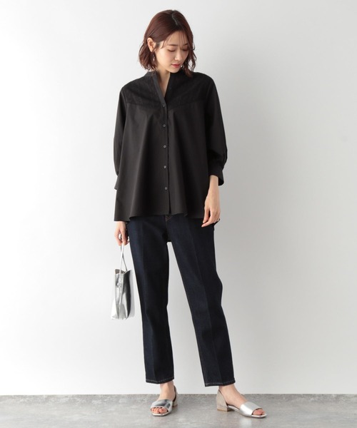 GLOBAL WORK(グローバルワーク)の「フロントレースシャツ7部袖/MATINEE LINE/267013(シャツ/ブラウス・レディース・ホワイト/ブラック・MEDIUM/LARGE)」の9枚目の写真