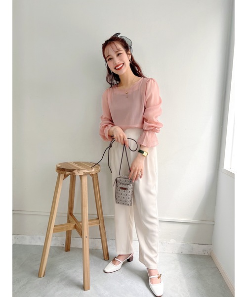 JUMELLE（ジュメロ）の「透け感ブラウス（シャツ/ブラウス・レディース・ピンク/アイボリー・FREE）」の6枚目の写真