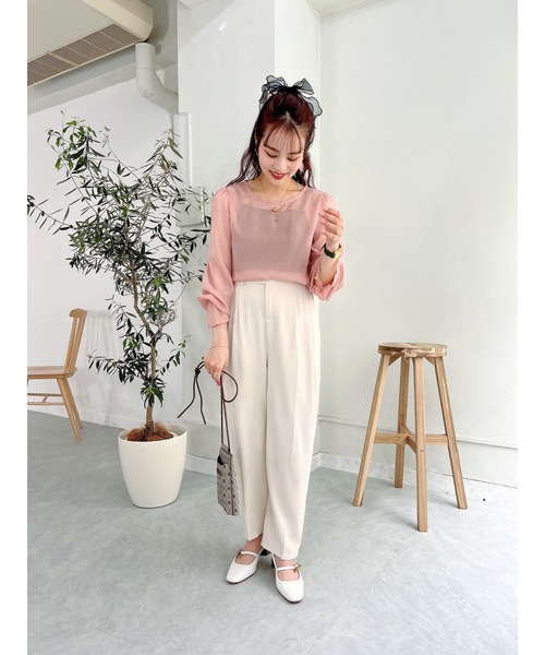 JUMELLE（ジュメロ）の「透け感ブラウス（シャツ/ブラウス・レディース・ピンク/アイボリー・FREE）」の13枚目の写真