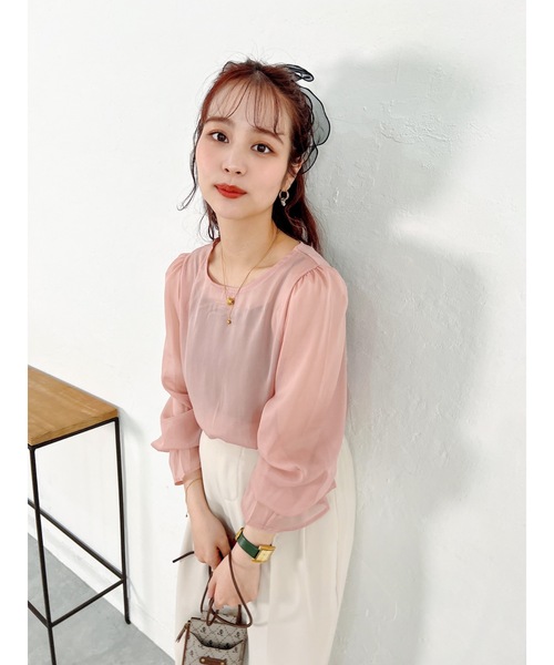 JUMELLE（ジュメロ）の「透け感ブラウス（シャツ/ブラウス・レディース・ピンク/アイボリー・FREE）」の15枚目の写真
