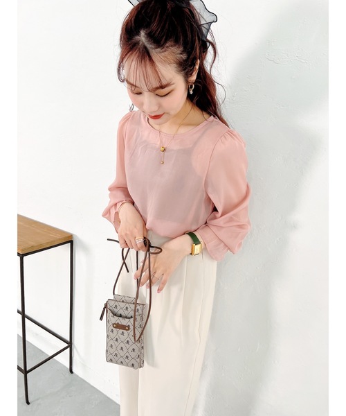 JUMELLE（ジュメロ）の「透け感ブラウス（シャツ/ブラウス・レディース・ピンク/アイボリー・FREE）」の16枚目の写真