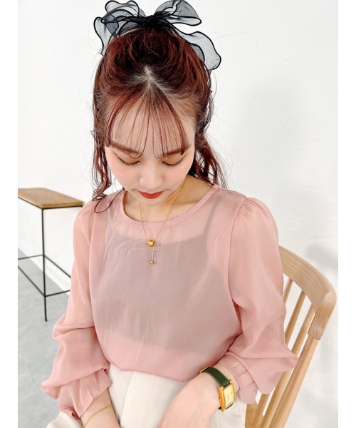 JUMELLE（ジュメロ）の「透け感ブラウス（シャツ/ブラウス・レディース・ピンク/アイボリー・FREE）」の18枚目の写真