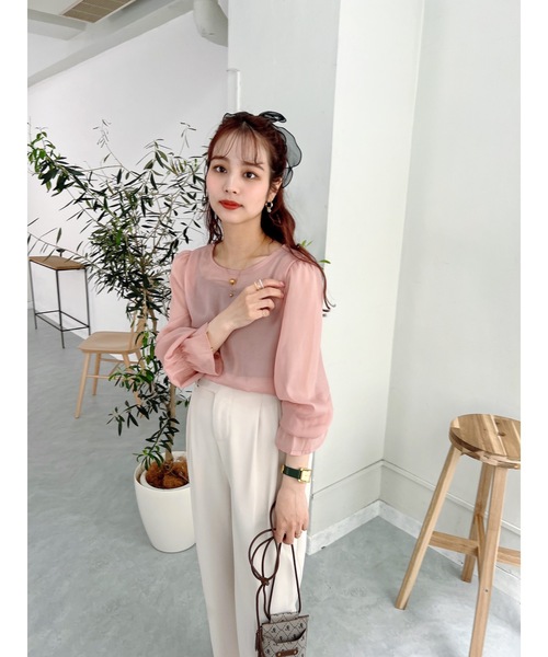 JUMELLE（ジュメロ）の「透け感ブラウス（シャツ/ブラウス・レディース・ピンク/アイボリー・FREE）」の21枚目の写真