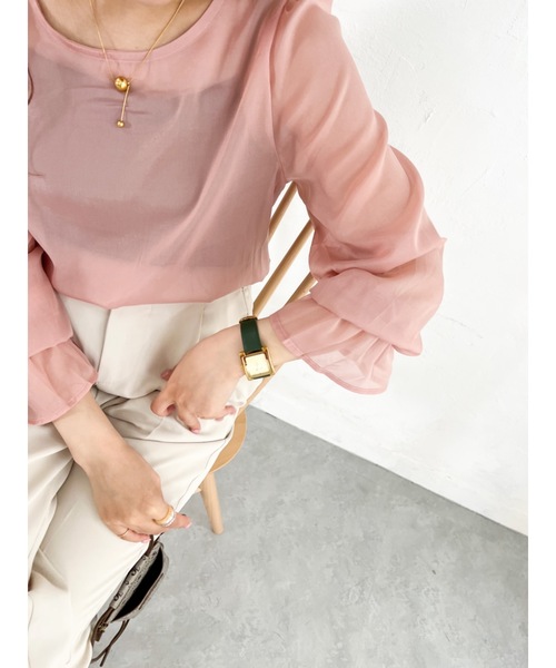 JUMELLE（ジュメロ）の「透け感ブラウス（シャツ/ブラウス・レディース・ピンク/アイボリー・FREE）」の22枚目の写真