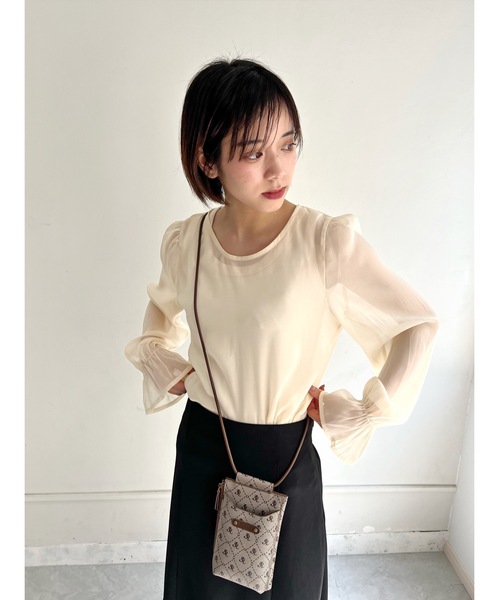 JUMELLE（ジュメロ）の「透け感ブラウス（シャツ/ブラウス・レディース・ピンク/アイボリー・FREE）」の8枚目の写真