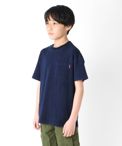 GLAZOS(グラソス)の「インディゴ天竺・ドロップショルダーポケット半袖Tシャツ【セットアップ対応】(Tシャツ/カットソー・キッズ・ライトブルー/ブルー・150cm/160cm/130cm/170cm/140cm)」の8枚目の写真