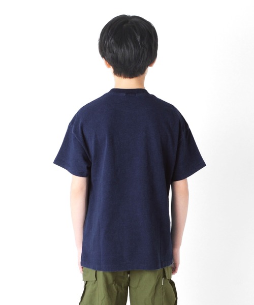 GLAZOS(グラソス)の「インディゴ天竺・ドロップショルダーポケット半袖Tシャツ【セットアップ対応】(Tシャツ/カットソー・キッズ・ライトブルー/ブルー・150cm/160cm/130cm/170cm/140cm)」の9枚目の写真