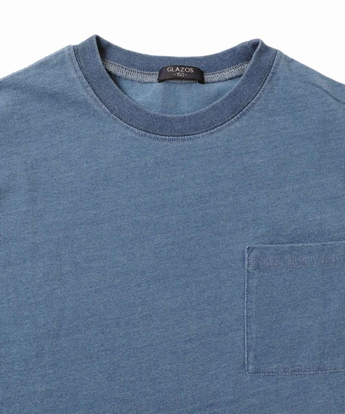 GLAZOS(グラソス)の「インディゴ天竺・ドロップショルダーポケット半袖Tシャツ【セットアップ対応】(Tシャツ/カットソー・キッズ・ライトブルー/ブルー・150cm/160cm/130cm/170cm/140cm)」の10枚目の写真