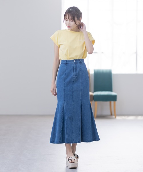 マーメイドデニムスカート （LIGHT BLUE アニュアンス anuans マーメイドデニムスカート （LIGHT BLUE
