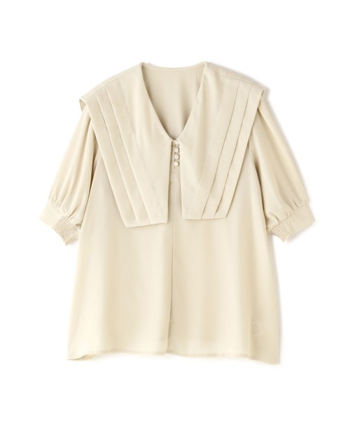 N.(N. Natural Beauty Basic)(エヌエヌナチュラルビューティーベーシック)の「◆ショートスリーブスクエアカラーブラウス(シャツ/ブラウス・レディース・オフホワイト/ブラック系その他/ブルー・MEDIUM)」の18枚目の写真