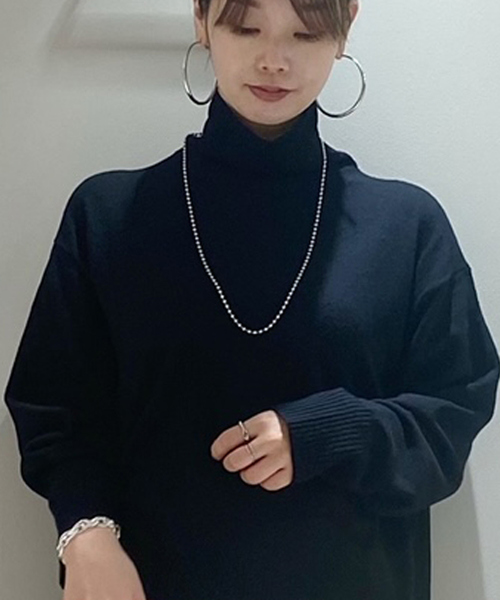 Rouge vif（ルージュヴィフ）の「ボールチェーンネックレス（ネックレス・レディース・シルバー・フリー）」の3枚目の写真