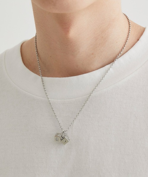 JUNRED（ジュンレッド）の「こめ×JUNRed ダブルキューブチェーンネックレス（ネックレス・メンズ・シルバー・FREE）」の2枚目の写真