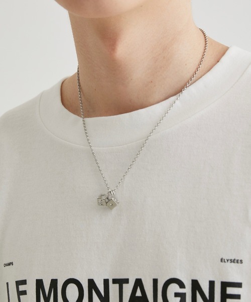 JUNRED（ジュンレッド）の「こめ×JUNRed ダブルキューブチェーンネックレス（ネックレス・メンズ・シルバー・FREE）」の6枚目の写真