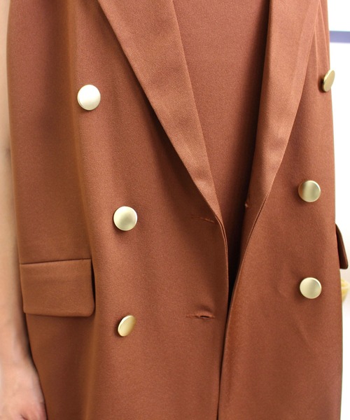 MLI'A(エムリア)の「金ボタンジレ(セットアップ対応)(ベスト・レディース・ブラック/ネイビー/アイボリー/ライトブラウン・M)」の11枚目の写真