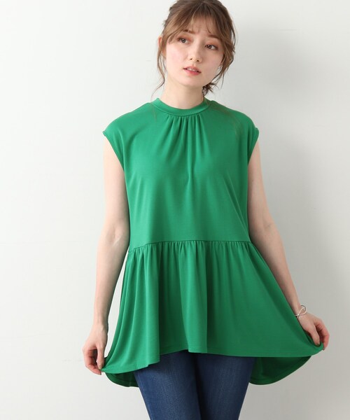 DRESKIP（ドレスキップ）の「◆ウエスト切替ギャザープルオーバー（Tシャツ/カットソー・レディース・オフホワイト/グレー系その他/ダークグリーン/ベージュ・02/03）」の19枚目の写真