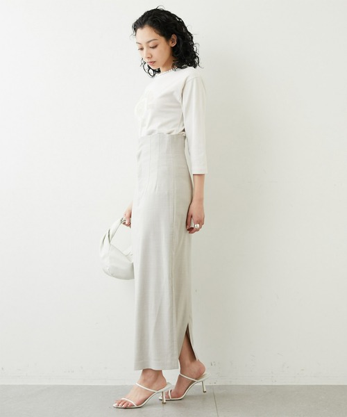 Whim Gazette（ウィムガゼット）の「ナチュラルストレッチスカート（スカート・レディース・ブラック/ベージュ・38/36）」の7枚目の写真