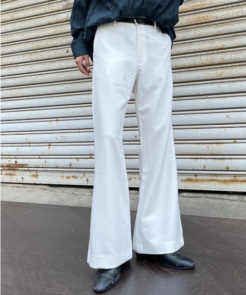 Chikashitsu +(チカシツプラス)の「【Chikashitsu + ORIGINAL/チカシツプラス オリジナル】full length flare slacks/フルレングス フレア スラックス シンプル パンツ(スラックス・メンズ・ホワイト/ブラック・S/M)」の17枚目の写真