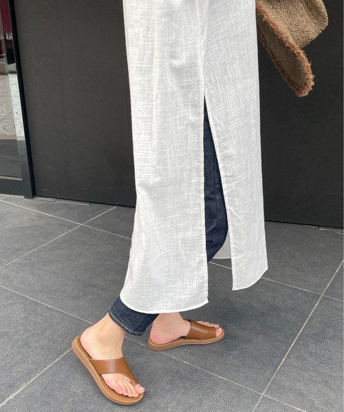 StyleSea(スタイルシー)の「リネンタッチコットンカフタンワンピース(ワンピース・レディース・ブラウン/オフホワイト/カーキ/ライトベージュ・MEDIUM)」の17枚目の写真