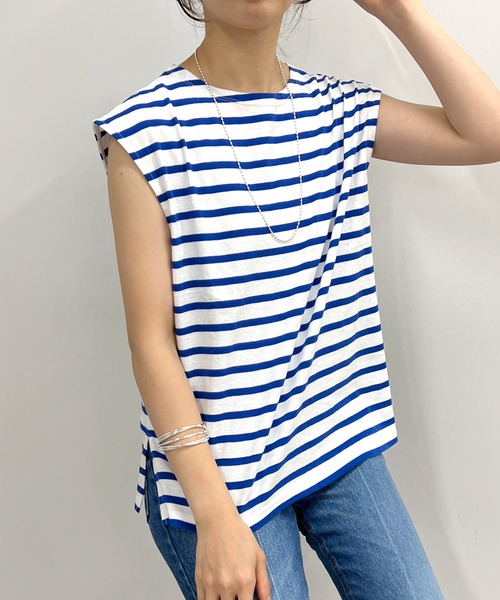 SHENERY（シーナリー）の「フレンチスリーブボーダーカットソー（Tシャツ/カットソー・レディース・イエロー/オレンジ/ブルー・FREE）」の4枚目の写真