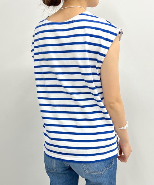 SHENERY（シーナリー）の「フレンチスリーブボーダーカットソー（Tシャツ/カットソー・レディース・イエロー/オレンジ/ブルー・FREE）」の5枚目の写真