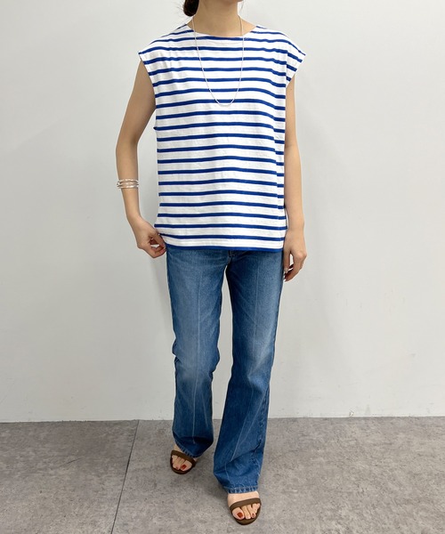 SHENERY（シーナリー）の「フレンチスリーブボーダーカットソー（Tシャツ/カットソー・レディース・イエロー/オレンジ/ブルー・FREE）」の8枚目の写真