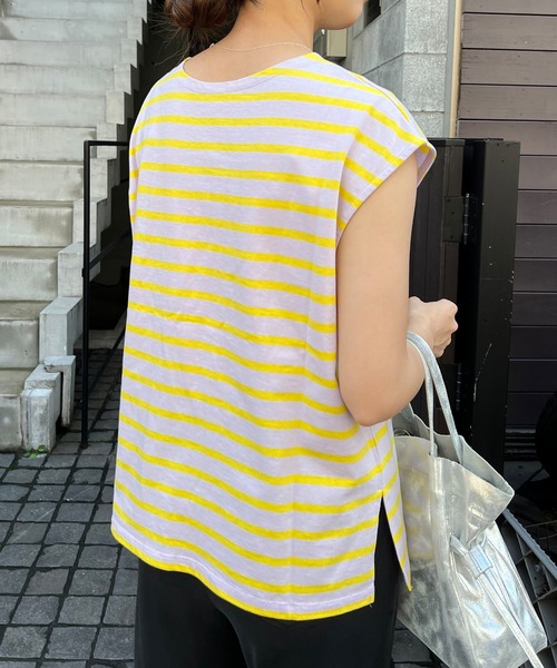 SHENERY（シーナリー）の「フレンチスリーブボーダーカットソー（Tシャツ/カットソー・レディース・イエロー/オレンジ/ブルー・FREE）」の14枚目の写真