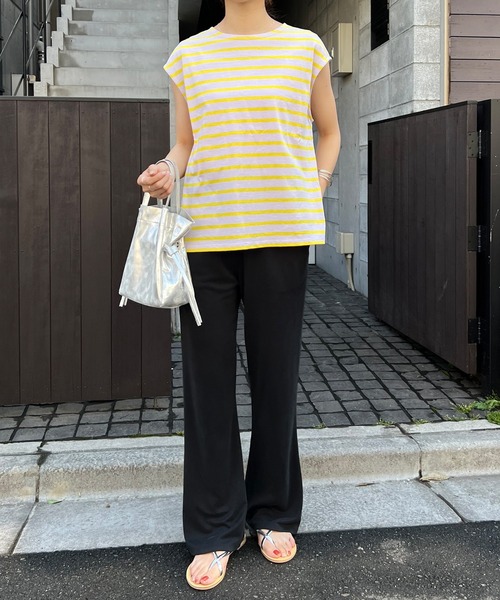 SHENERY（シーナリー）の「フレンチスリーブボーダーカットソー（Tシャツ/カットソー・レディース・イエロー/オレンジ/ブルー・FREE）」の17枚目の写真