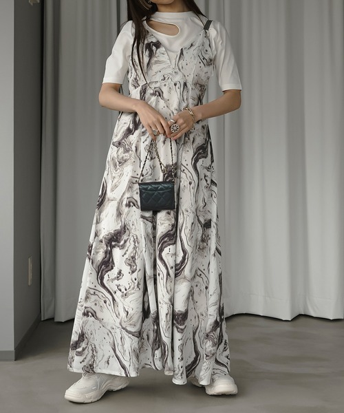 Ezick（エジック）の「コンマカットネックTEE（Tシャツ/カットソー・レディース・ライトホワイト/ブラック/グリーン・FREE）」の4枚目の写真