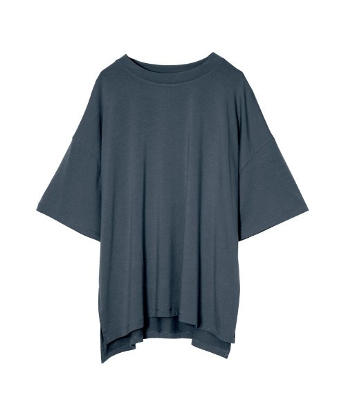 Re:EDIT（リエディ）の「[接触冷感]オーバーサイズとろみTシャツ（Tシャツ/カットソー・レディース・ホワイト/オレンジ/グリーン/スミクロ/グレイッシュベージュ・MEDIUM/LARGE）」の16枚目の写真
