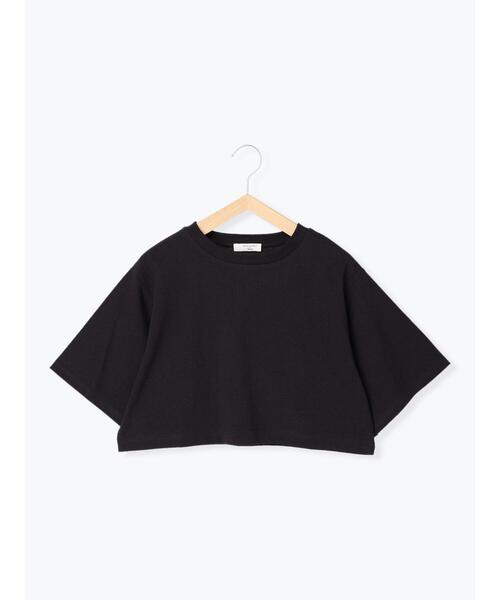 Samansa Mos2 blue（サマンサモスモスブルー）の「◎クロップドTシャツ（Tシャツ/カットソー・レディース・ブラック/オフホワイト/オレンジ・ﾌﾘ-）」の3枚目の写真