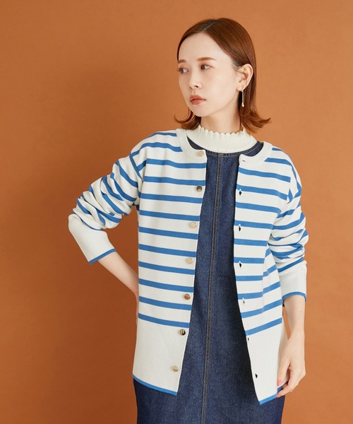 ROPE' PICNIC(ロペピクニック)の「2WAY/ミラノリブニットカーディガン(カーディガン/ボレロ・レディース・ブラック/ホワイト系その他5/オフホワイト/ベージュ系その他/グリーン/ブルー系その他4/ピンク系その他2・38)」の6枚目の写真