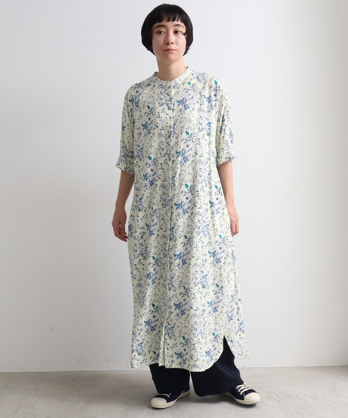 yuni（ユニ　）の「●Ramie/Linen nostalgic flower print  ワンピース（ワンピース・レディース・イエロー/ブラック・FREE）」の8枚目の写真