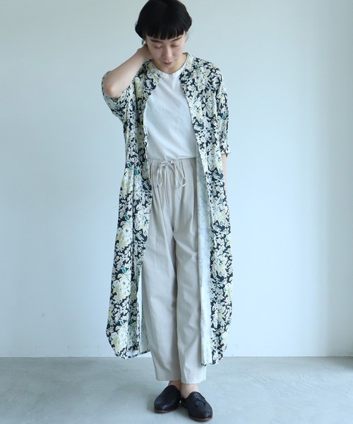 yuni（ユニ　）の「●Ramie/Linen nostalgic flower print  ワンピース（ワンピース・レディース・イエロー/ブラック・FREE）」の15枚目の写真