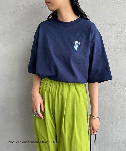 UCLA（ユーシーエルエー）の「【WEB限定】[UCLA/ユーシーエルエー] ワンポイント刺繍ロゴTシャツ（Tシャツ/カットソー・レディース・ホワイト/ネイビー/グリーン・M/L）」の8枚目の写真