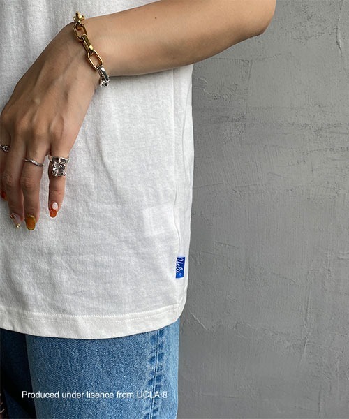 UCLA（ユーシーエルエー）の「【WEB限定】[UCLA/ユーシーエルエー] ワンポイント刺繍ロゴTシャツ（Tシャツ/カットソー・レディース・ホワイト/ネイビー/グリーン・M/L）」の17枚目の写真