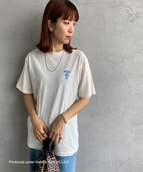 UCLA（ユーシーエルエー）の「【WEB限定】[UCLA/ユーシーエルエー] ワンポイント刺繍ロゴTシャツ（Tシャツ/カットソー・レディース・ホワイト/ネイビー/グリーン・M/L）」の16枚目の写真